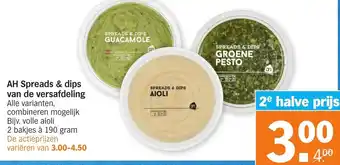 Albert Heijn Ah Spreads & dips van de versafdeling 190g aanbieding