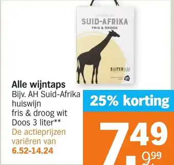 Albert Heijn Alle wijntaps 3 liter aanbieding