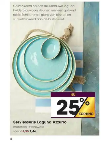 HANOS Serviesserie Laguna Azzurro 25% Korting aanbieding