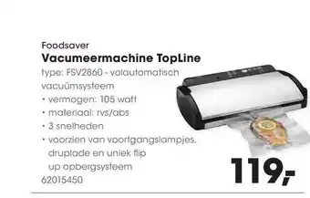 HANOS Foodsaver Vacumeermachine TopLine aanbieding