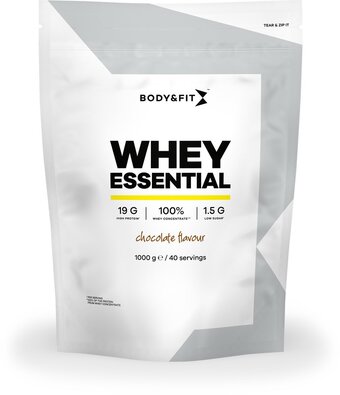 Bol.com Body & fit whey essential - eiwitshake chocolade - proteine poeder - whey protein - 40 shakes (1000 gram) aanbieding