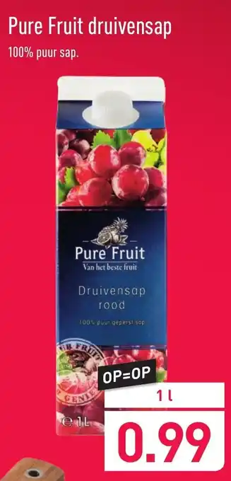 ALDI Pure Fruit druivesap 1L aanbieding