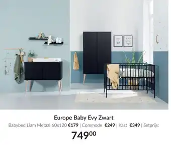 Babypark Europe Baby Evy Zwart aanbieding