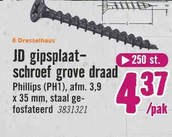 Hornbach JD gipsplaat- schroef grove draad aanbieding