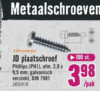 Hornbach JD plaatschroef aanbieding