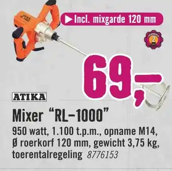 Hornbach Mixer "RL-1000" aanbieding