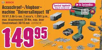 Hornbach Accuschroef-/klopboor- machine "Universallmpact 18" aanbieding