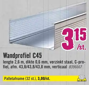 Hornbach Wandprofiel C45 aanbieding