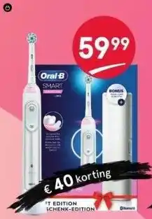 Etos Oral-b io smart sensitive elektrische tandenborstel wit by braun per stuk aanbieding