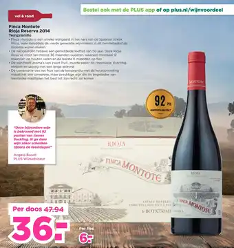 PLUS Finca montote rioja reserva 2014 aanbieding