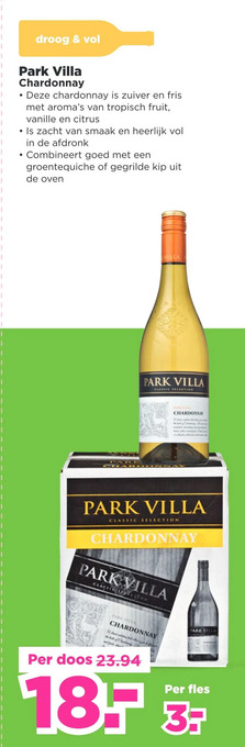 PLUS Park villa chardonnay aanbieding