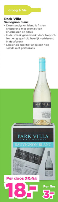 PLUS Park villa sauvignon blanc aanbieding
