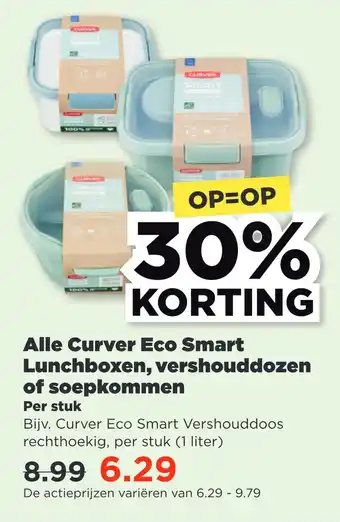 PLUS Alle curver eco smart lunchboxen, vershouddozen of soepkommen aanbieding