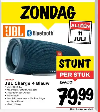 Vomar Voordeelmarkt JBL Bluetooth Speaker | CHARGE 4 aanbieding