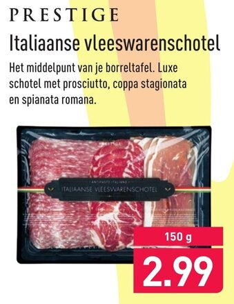 ALDI Prestige Italiaanse vleeswarenschotel 150g aanbieding