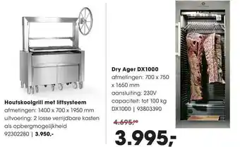 HANOS Houtskoolgrill met liftsysteem of dry ager dx1000 aanbieding