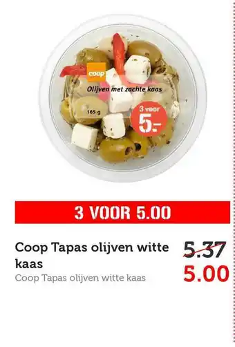 CoopCompact Coop tapas olijven witte kaas aanbieding