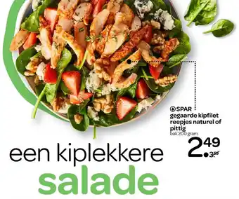 Spar Spar gegaarde kipfilet reepjes naturel of pittig 200 gram aanbieding