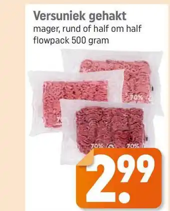 Lekker Makkelijk Versuniek gehakt mager, rund of half om half 500 gram aanbieding