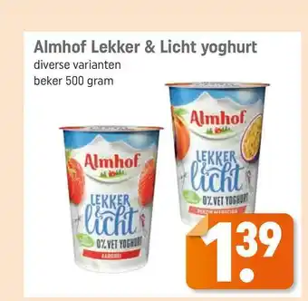 Lekker Makkelijk Almhof lekker & licht yoghurt 500 gram aanbieding