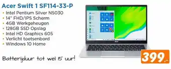 Hardware Expert Acer swift 1 sf114-33-p laptop aanbieding