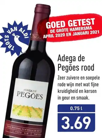 ALDI Adega de Pegoes rood 750ml aanbieding