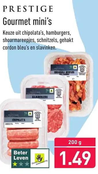 ALDI Prestige Gourmet mini's 200g aanbieding