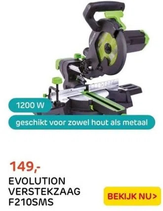Praxis Evolution verstekzaag f210sms aanbieding