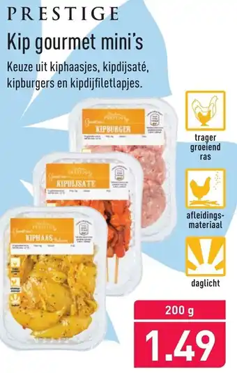 ALDI Prestige Kip Gourmet mini's 200g aanbieding