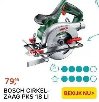 Praxis Bosch cirkelzaag pks 18 li aanbieding