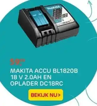 Praxis Makita accu bl1820b 18 v 2.0ah en aanbieding