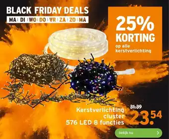 GAMMA Kerstverlichting cluster 576 LED 8 functies aanbieding