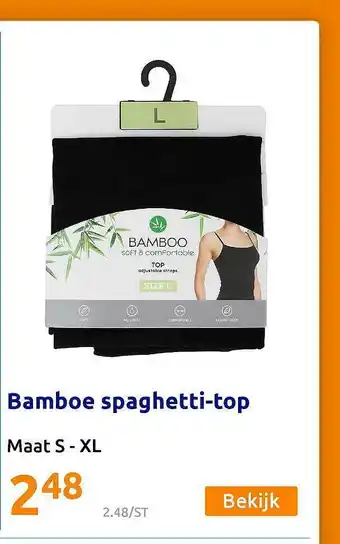 Action Bamboe spaghetti-top aanbieding