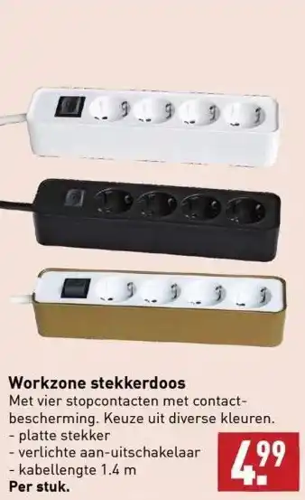 ALDI Workzone stekkerdoos aanbieding