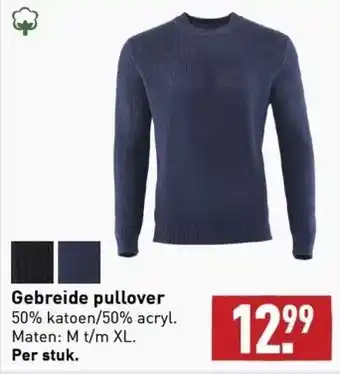 ALDI Gebreide pullover 50% katoen/50% acryl. maten: m t/m xl. per stuk. aanbieding