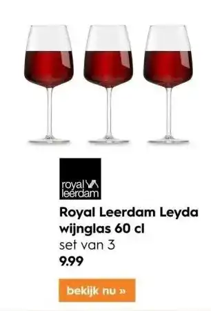 Blokker Royal leerdam leyda wijnglas 60 cl aanbieding