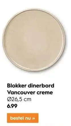 Blokker Blokker dinerbord vancouver creme aanbieding