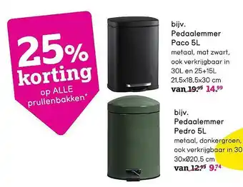 Leen Bakker Pedaalemmer paco 5l of pedaalemmer pedro 5l aanbieding