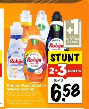 Vomar Voordeelmarkt Robijn Wasmiddel of Wasverzachter aanbieding