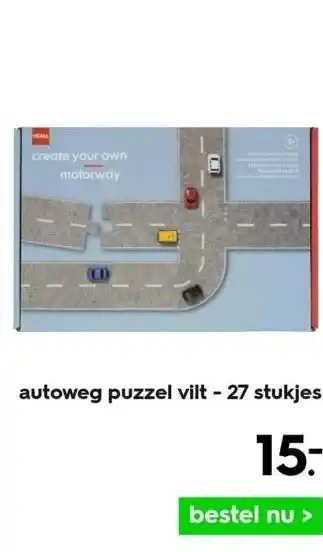 HEMA Autoweg puzzel vilt - 27 stukjes aanbieding