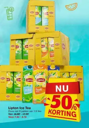 Hoogvliet Lipton ice tea 1,5 liter aanbieding