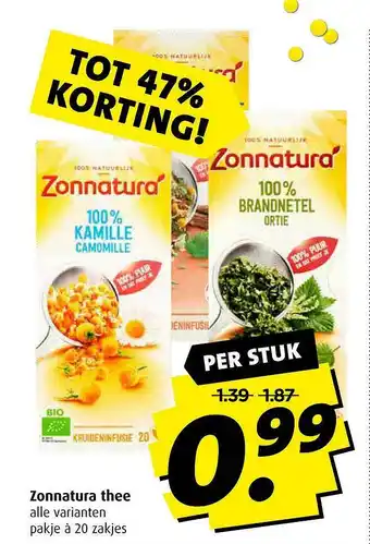 Boni Zonnatura thee aanbieding