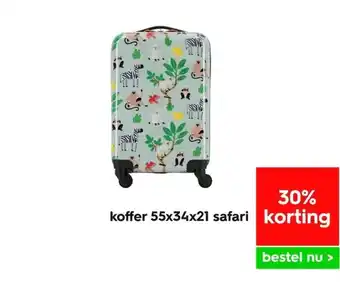 HEMA Koffer 55x34x21 safari aanbieding