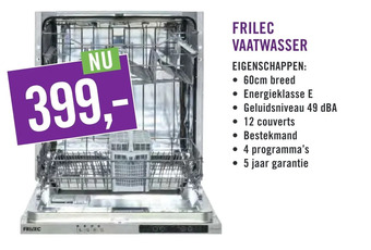 Keukendepot Frilec vaatwasser aanbieding