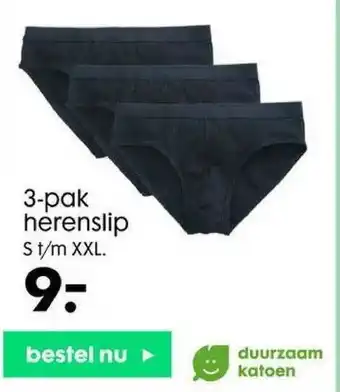 HEMA 3-pak herenslip aanbieding