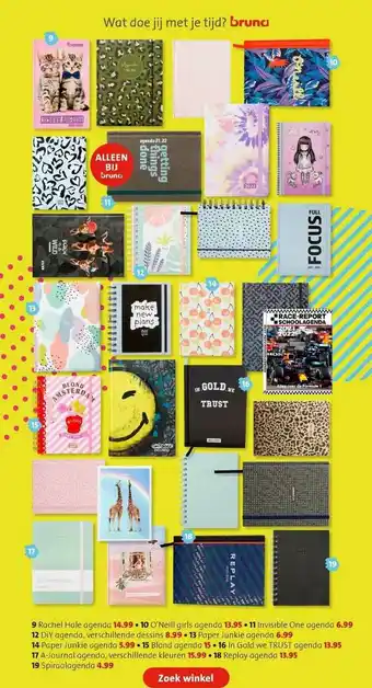 Bruna Rachel hale agenda, o'neill girls agenda, invisible one agenda, diy agenda, paper junkie agenda, paper junkie agenda, blond a aanbieding