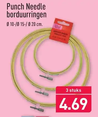 ALDI Punch Needle borduurringen 3st aanbieding