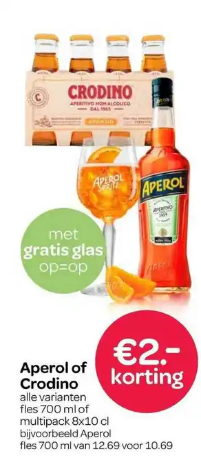 Spar Aperol of crodin 700 ml aanbieding