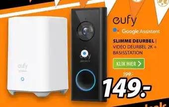 Expert Cufy google assistent slimme deurbel | video deurbel 2k + basisstation aanbieding