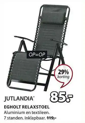 Jysk Jutlandia egholt relaxstoel aanbieding